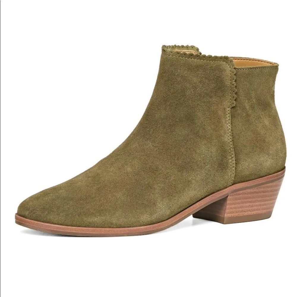Jack Rogers Bailee Suede Bootie (Olive)